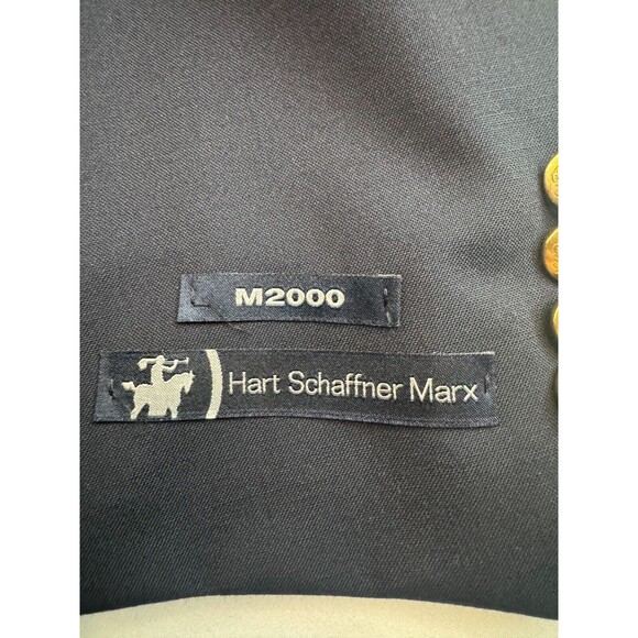 Hart Schaffner Marx Blazer Mens Size 42L 2 Button Navy Single Breasted - Picture 7 of 16